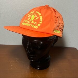 RNNR Crew Hat “Win Some Lose Most” Orange Adjustable Lightweight Running L/XL